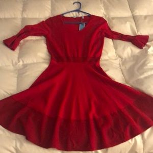 Red sweater dress